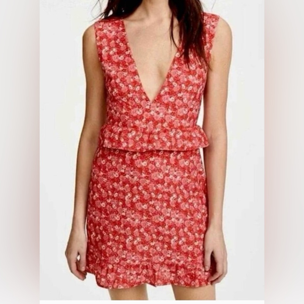 NIGHTWALKER Red Floral Mini Dress
